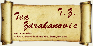 Tea Ždrakanović vizit kartica